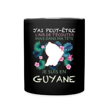 Dans Ma Tête je Suis En Guyane - Mug uni - noir - Devant