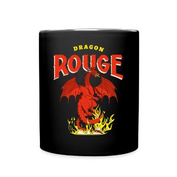 Dragon Rouge et Flammes - Mug uni - noir - Devant