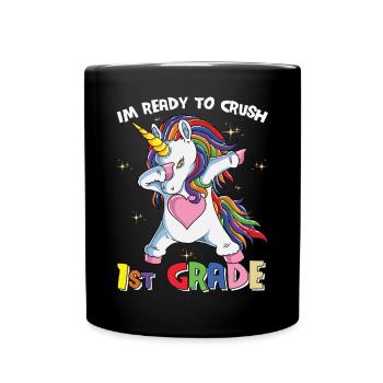 Je suis prêt à écraser les filles arc-en-ciel de 1ère année garçons - Mug uni - noir - Devant