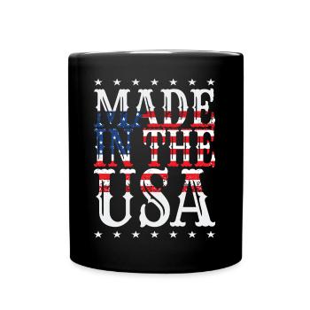 Hergestellt in den USA - Tasse einfarbig - Schwarz - Vorne