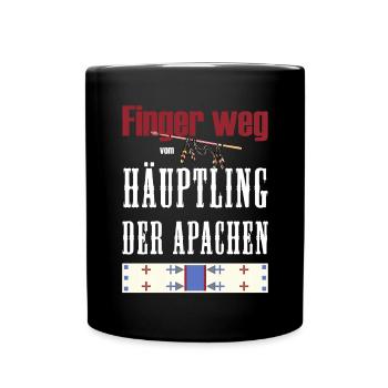 Finger weg vom Häuptling der Apachen (Winnetou) - Tasse einfarbig - Schwarz - Vorne
