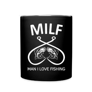 Fishing Angler Fishing Rod - Full Colour Mug - black - Front