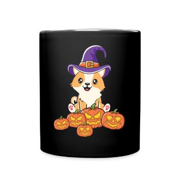 Citrouille de chat d’Halloween - Mug uni - noir - Devant