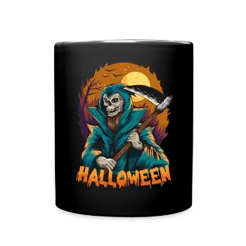 Halloween citrouille horreur - Mug uni - noir - Devant