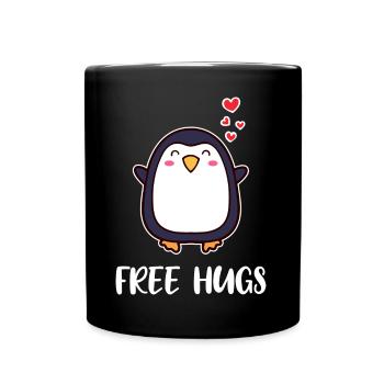 Animal Mignon Pingouin Coeur Déclaration Oiseau Pôle Sud - Mug uni - noir - Devant