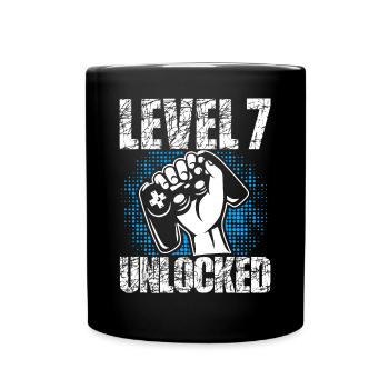 Level 7 Complete Geburtstagsgeschenk 7 Jahre Gamer - Tasse einfarbig - Schwarz - Vorne