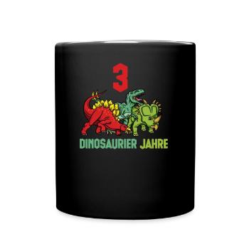 Dinosaur 3 years boy birthday - Full Colour Mug - black - Front