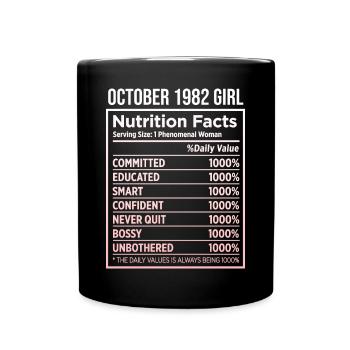 October 1982 - 40th birthday gift. Wife. - Full Colour Mug - black - Front