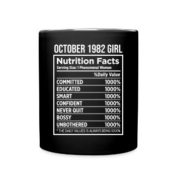 October 1982 - 40th birthday gift. Wife. - Full Colour Mug - black - Front