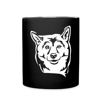 Shiba Kopf "Black Edition" - Tasse einfarbig - Schwarz - Vorne