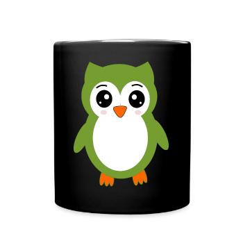 hibou hibou vert - Mug uni - noir - Devant