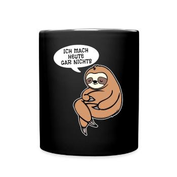 Faul Faultier Statement Schlafen Dschungel Tier - Tasse einfarbig - Schwarz - Vorne