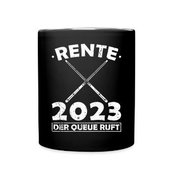 Rente 2023 Billiard Queue Ruhestand Billard - Tasse einfarbig - Schwarz - Vorne