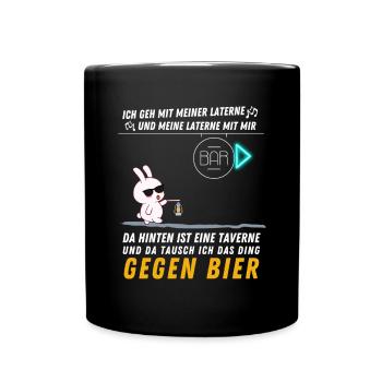 Ich geh mit meiner Laterne und meine Laterne mit - Tasse einfarbig - Schwarz - Vorne