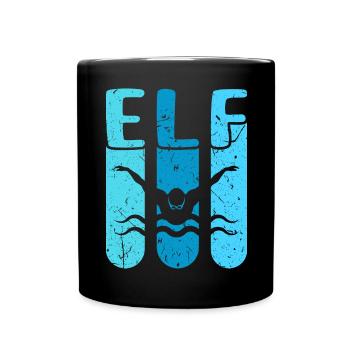 Schwimmen 11 Geburtstag Wasserratte Schwimm - Tasse einfarbig - Schwarz - Vorne