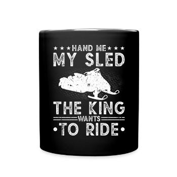 Motorschlitten Snowmobiler Funny Snowmobile - Tasse einfarbig - Schwarz - Vorne