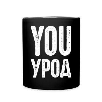 You Freak! Spruch auf Russisch Russak Russland - Tasse einfarbig - Schwarz - Vorne