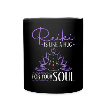 Reiki Chakra - Tasse einfarbig - Schwarz - Vorne