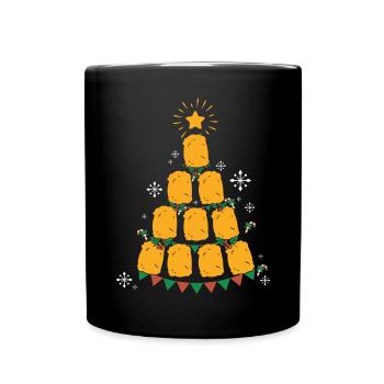 Chiken Nugget Fast Food Christmas Tree - Tasse einfarbig - Schwarz - Vorne