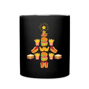 Fast Food Christmas Tree - Tasse einfarbig - Schwarz - Vorne