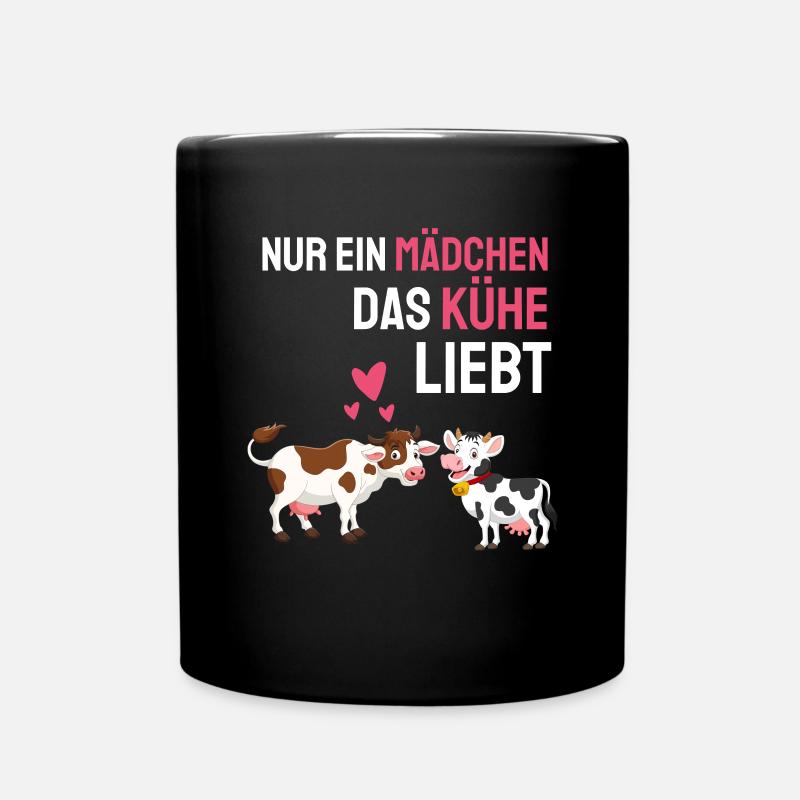Bauernhof Tier Mädchen Geschenk Landwirt Kuh - Tasse einfarbig - Schwarz