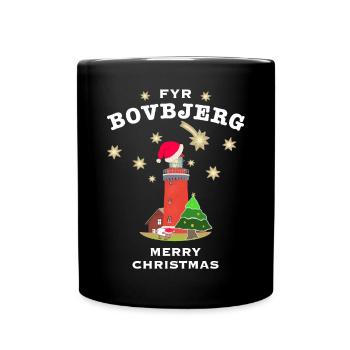 Christmas Denmark, lighthouse Bovbjerg - Full Colour Mug - black - Front