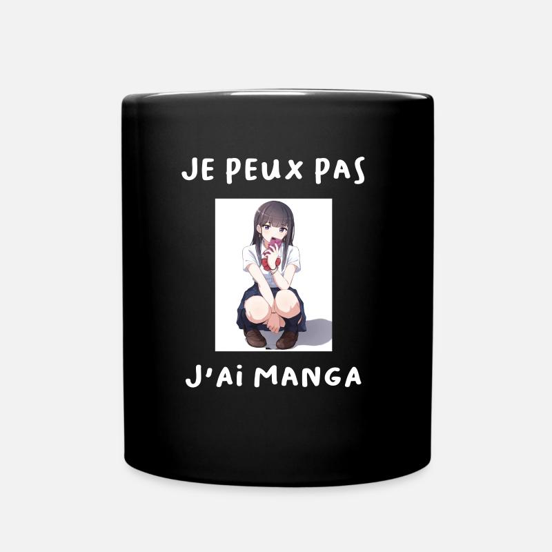 I can't, I have manga - Full Colour Mug - black