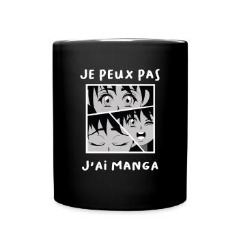 Je peux pas j'ai MANGA ! - Mug uni - noir - Devant