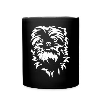 Affenpinscher tête « Black Edition » - Mug uni - noir - Devant