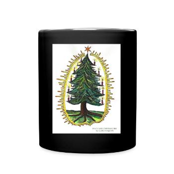 PEACE SEED CHRISTMAS TREE by Gudrun Kargl - Tasse einfarbig - Schwarz - Vorne