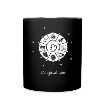 Sternzeichen Löwe 001 weiß - Tasse einfarbig - Schwarz - Vorne