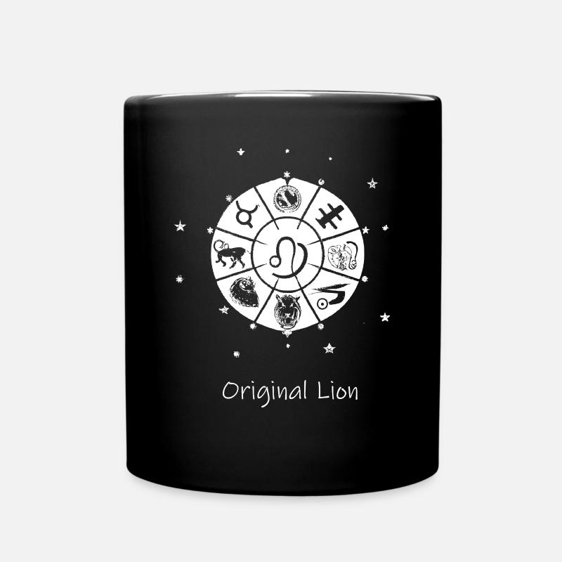Sternzeichen Löwe 001 weiß - Tasse einfarbig - Schwarz
