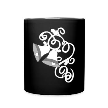 beste Hochzeitsgeschenke, Glocken mit ranken - Tasse einfarbig - Schwarz - Vorne