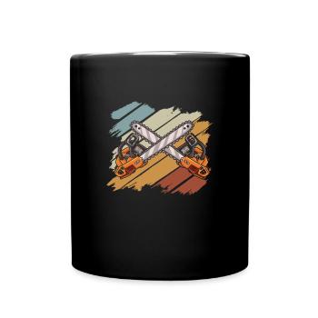 Cadeaux en bois Tronçonneuse Menuisiers - Mug uni - noir - Devant