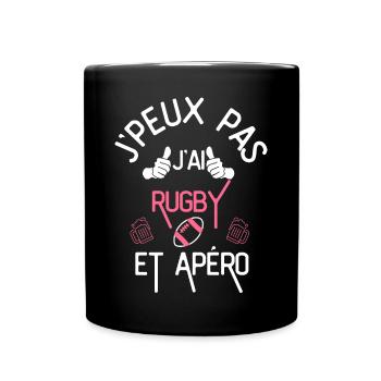 J Peux Pas J Ai Ruby et apero - Mug uni - noir - Devant
