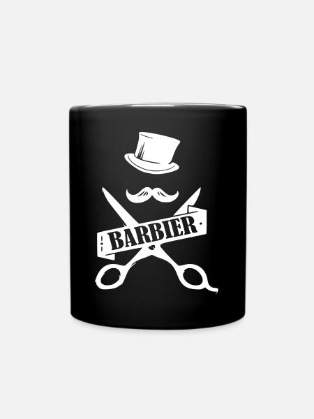 barber barbier shirt - Tasse einfarbig - Schwarz