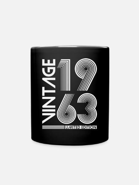 1963 né vintage rétro vintage anniversaire - Mug uni - noir