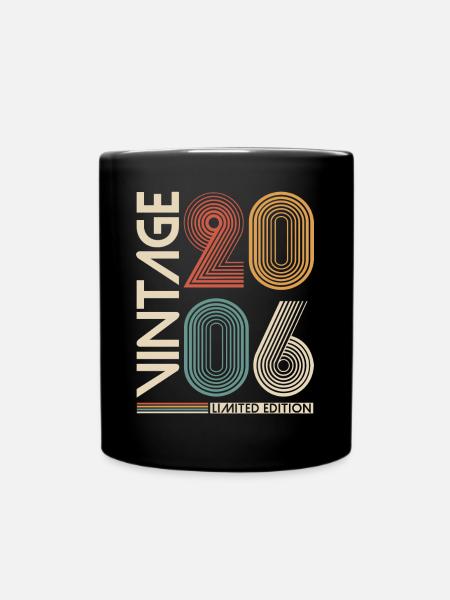 2006 geboren jahrgang Retro Vintage Geburtstag - Tasse einfarbig - Schwarz