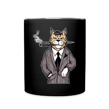 Katzen Katze Katzenshirt Katze Geschenkidee kitten - Tasse einfarbig - Schwarz - Vorne