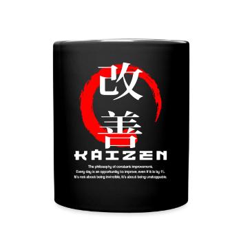 Kaizen Enso Japanische Kanji-Wörter Zeichensymbol - Tasse einfarbig - Schwarz - Vorne