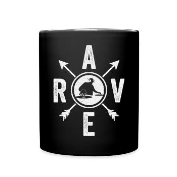 Rave Techno Electro Music Trippy Trance Raver Fest - Full Colour Mug - black - Front
