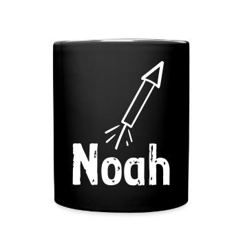 NOAH lettering with rocket VECTOR - Full Colour Mug - black - Front