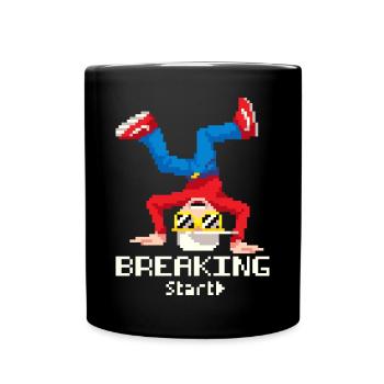 Pixel Breakdance B-Boy | Retro 8-Bit Hip Hop - Full Colour Mug - black - Front