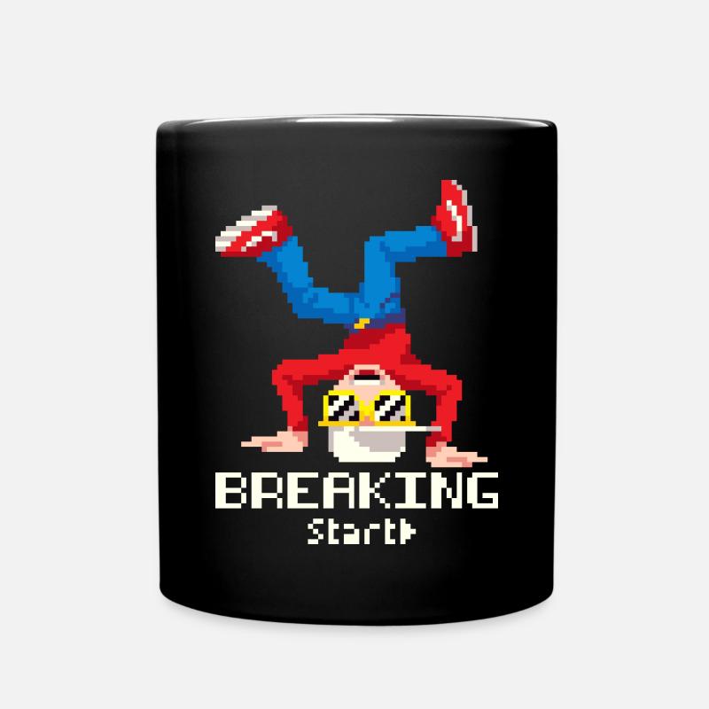 Pixel Breakdance B-Boy | Hip Hop rétro 8-bit - Mug uni - noir