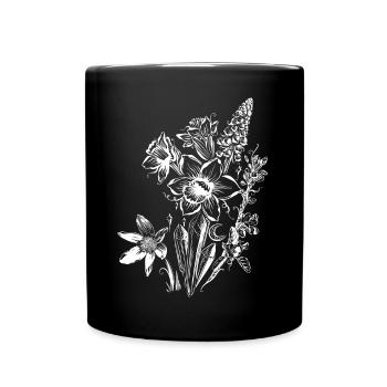 Daffodils Flowers Spring Rock Crystal - Full Colour Mug - black - Front