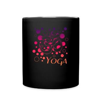 Yoga Om Namaste - Tasse einfarbig - Schwarz - Vorne