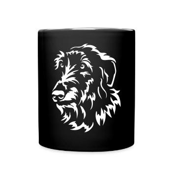 Scottish Deerhound Head "Black Edition" - Full Colour Mug - black - Front