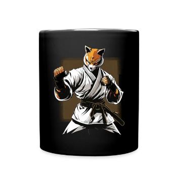 Japanische Karateka Kampfkunst -Karate Fox in - Tasse einfarbig - Schwarz - Vorne