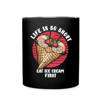 Crème glacée mignonne - vêtements d’été de dessert - Mug uni - noir - Devant