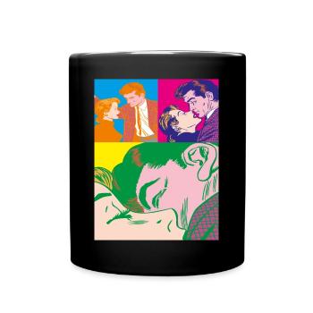 Three-step kiss pop - Full Colour Mug - black - Front